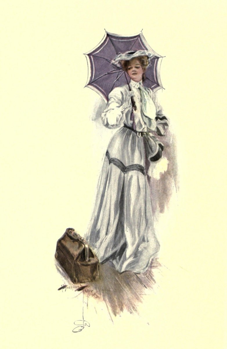 The Purple Parasol, 1907 - Harrison Fisher - 5 images | Dimensions 1572 x 2412 pixels