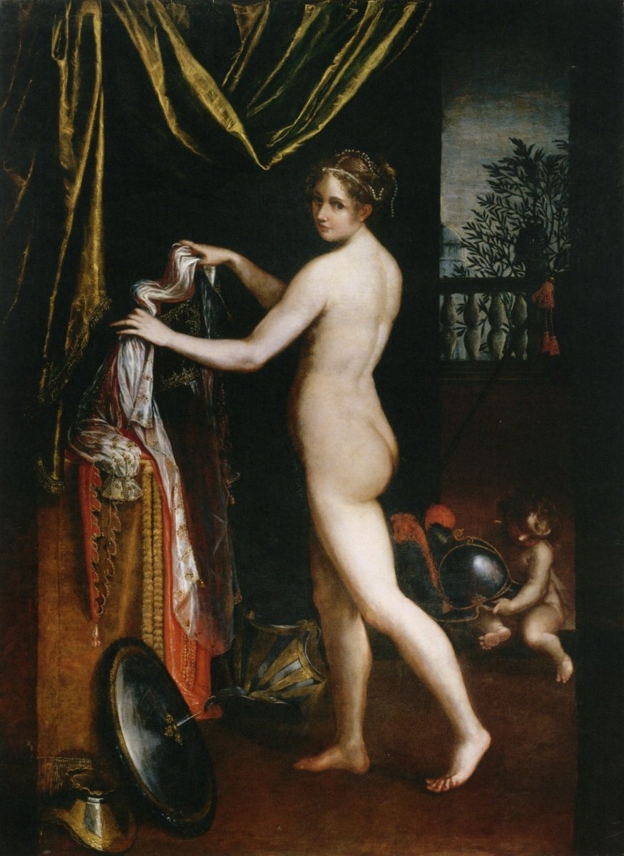 Lavinia Fontana - Minerva dressing 1613 | Dimensions 4020 x 5510 pixels