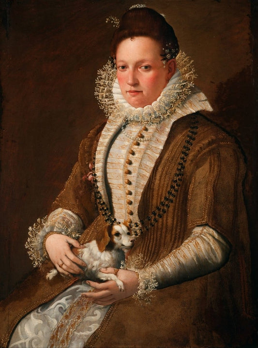 Lavinia Fontana - Portrait of a Lady with a Dog | Dimensions 3581 x 4836 pixels