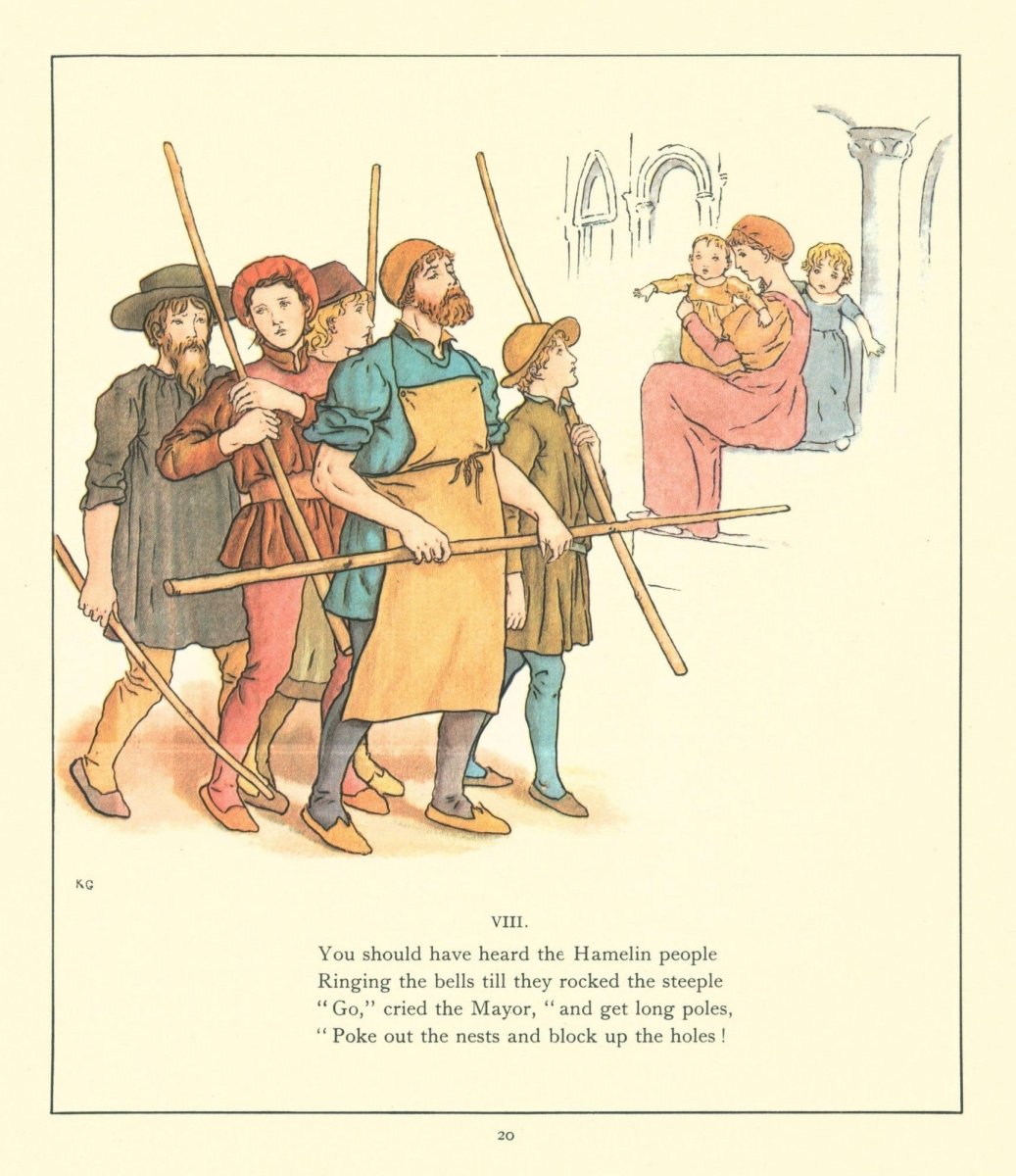 The Pied Piper of Hamelin 1880 - Kate Greenaway - 47 images | Dimensions 4606 x 5327 pixels