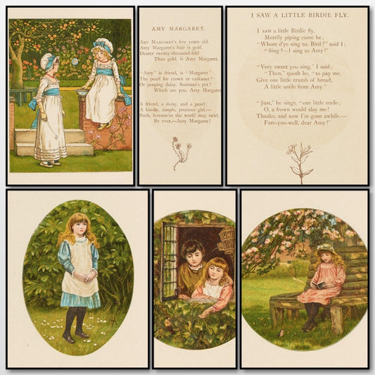 Rhymes for the Young Folk 1887 - Kate Greenaway - 7 images | A snapshot of some of the images