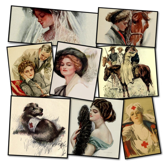 Harrison Fisher Public Domain Images to Download | Harrison Fisher (1875-1934) Bundle of 28 Collections