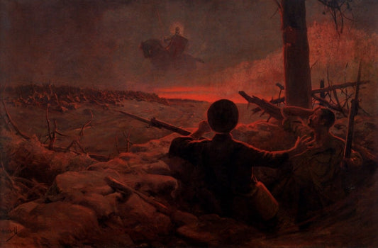 John Hassall (1868-1948) - St. George over the Battlefield | Dimensions 5369 x 3528 pixels