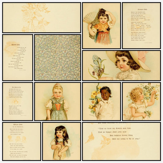 Tiny Folk of Sunny Days 1889 - Maud Humphrey - 13 images | A snapshot of the images