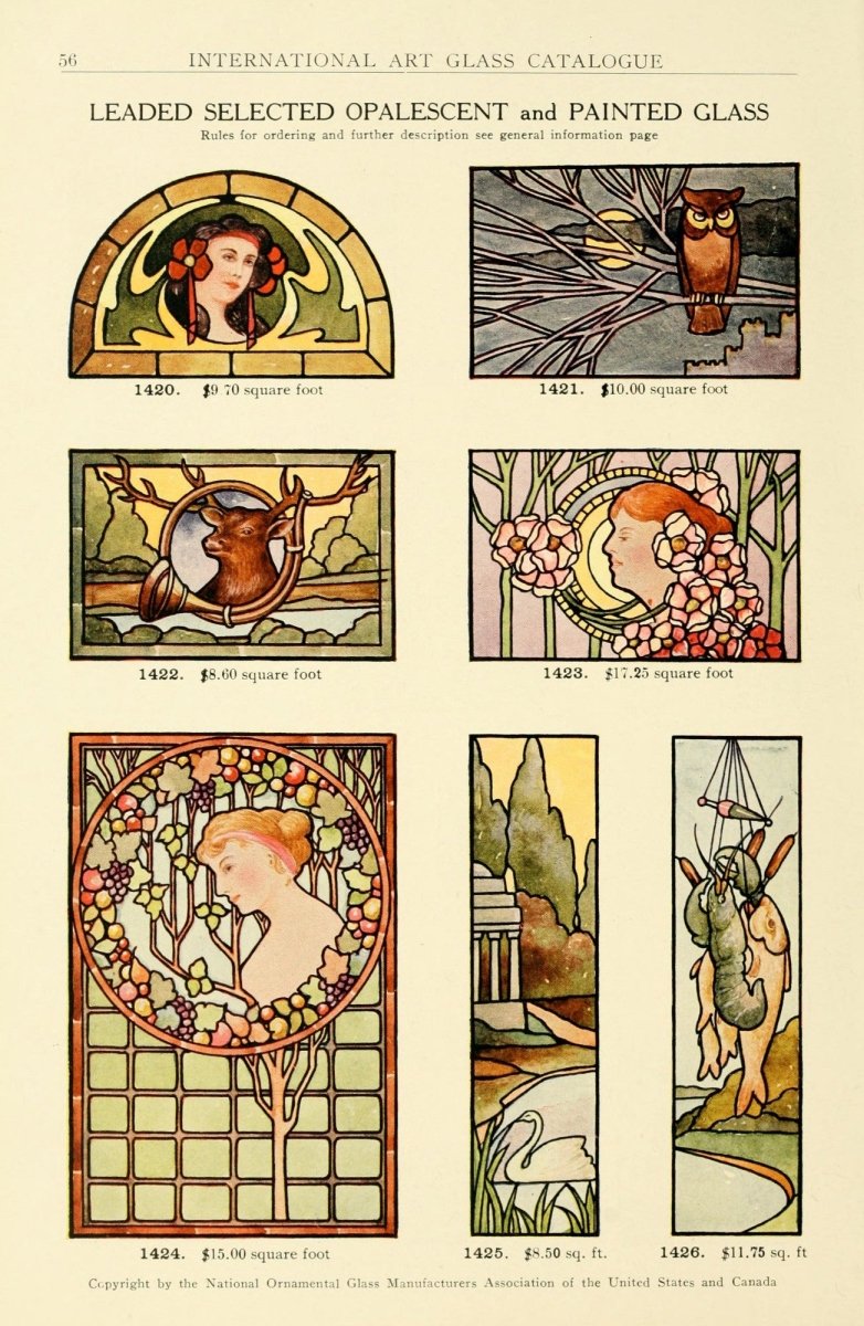 Art Nouveau Stained Glass Designs - 93 images to Download | Dimensions 2490 x 3822 pixels