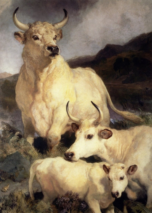 Edwin Landseer - Wild Cattle of Chillingham 1867 | Dimensions 3880 x 5432 pixels