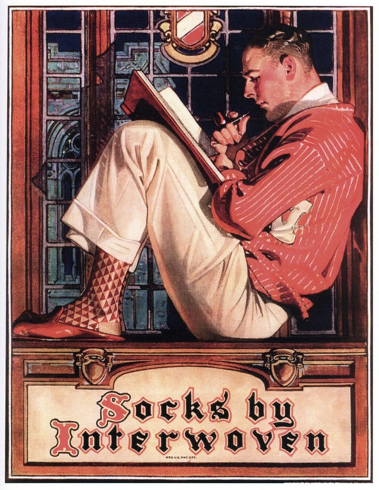 Joseph C. Leyendecker - Ad for Socks by Interwoven c.1908 | Dimensions 4536 x 5868 pixels