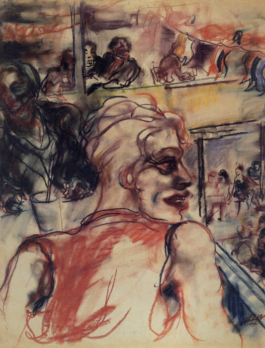 Elfriede Lohse-Wächtler (1899-1940) - Nightclub balcony 1930 | Dimensions 4570 x 6000 pixels