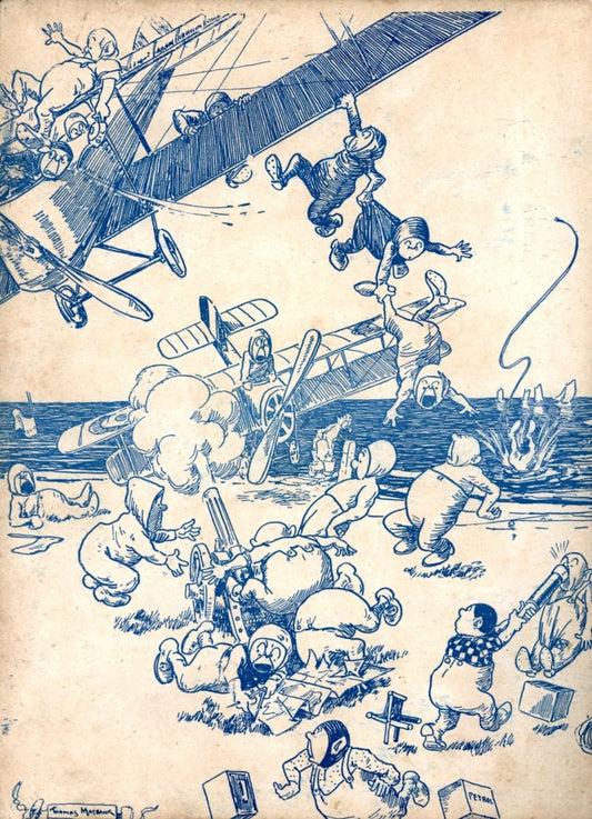 Thomas Maybank - Endpaper from Wonder Book of Aircraft 1919 | Dimensions 4131 x 5715 pixels