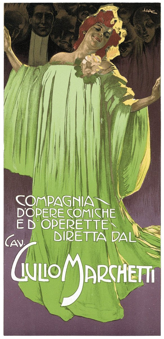 Leopoldo Metlicovitz - Compagnia d'Opera Comiche 1910 | Dimensions 4725 x 9722 pixels