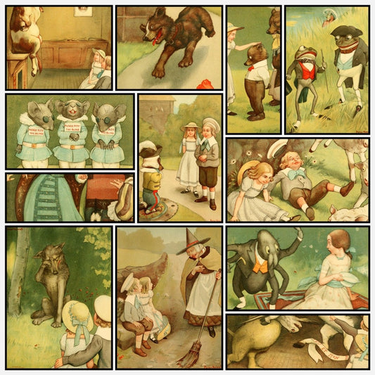 Mother Goose's Menagerie 1901 - Peter Newell - 12 images | A snapshot of the images