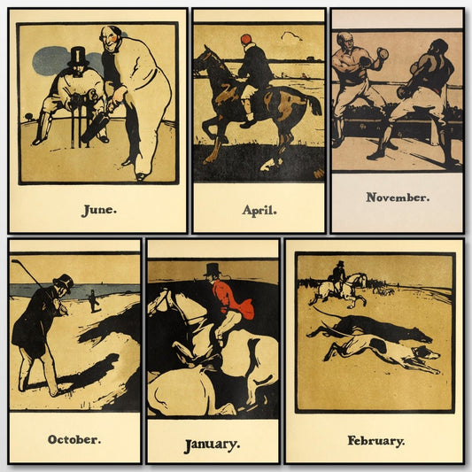 An Almanac of Twelve Sports 1897 - William Nicholson | A snapshot of some of the images