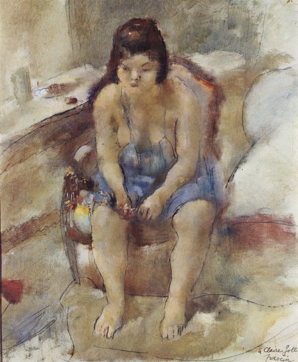 Jules Pascin - The Blue Chemise 1929 | Dimensions 4630 x 5630 pixels