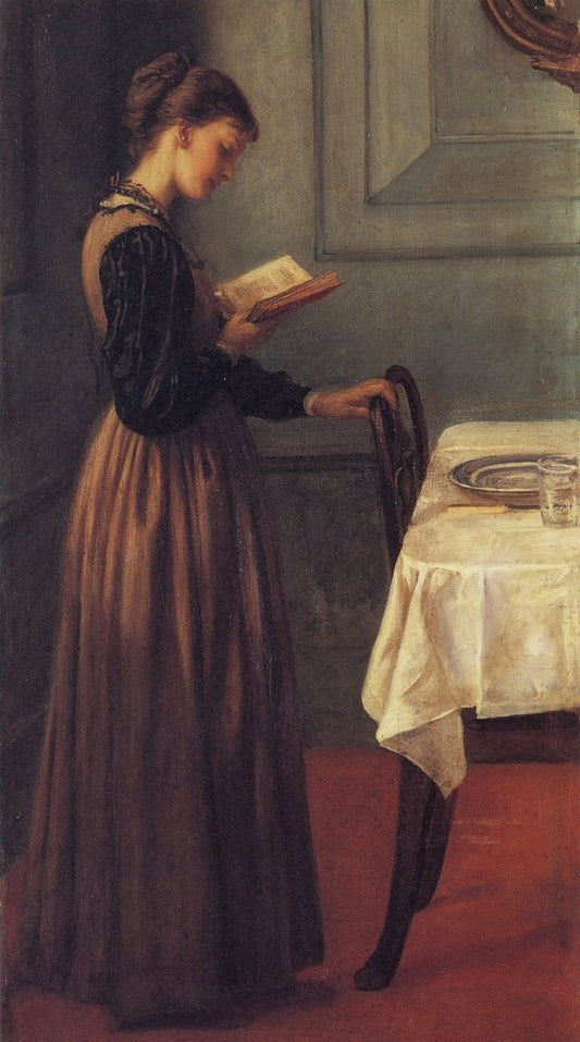 Valentine Prinsep (1838-1904) - Study of a Girl Reading c.1860s-70s | Dimensions 3729 x 6699 pixels
