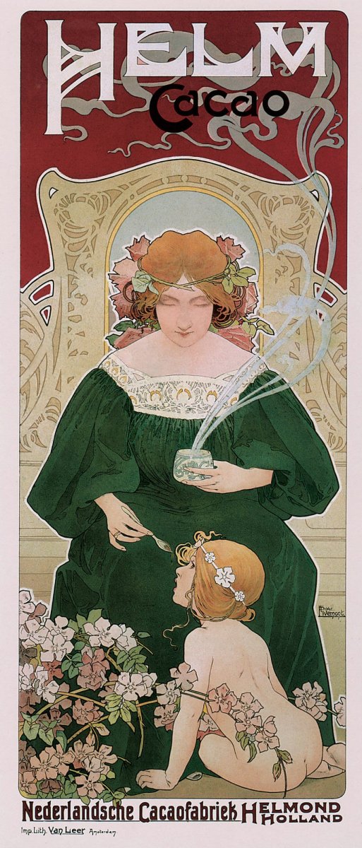 Henri Privat-Livemont (1861-1936) - Helm Cocoa 1899 | Dimensions 4485 x 10491 pixels