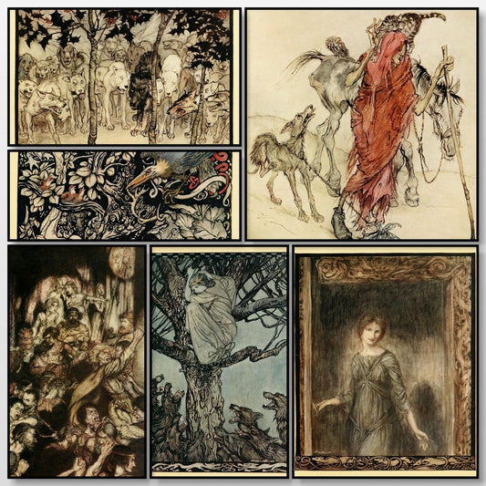 Irish Fairy Tales 1920 - Arthur Rackham - 16 images | A snapshot of some of the images