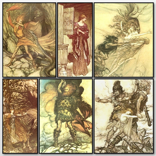 The Rhinegold & the Valkyrie, 1910 - Arthur Rackham | A snapshot of some of the images