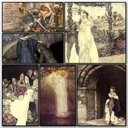 The Romance of King Arthur 1917 - Arthur Rackham - 16 images | A snapshot of some of the images