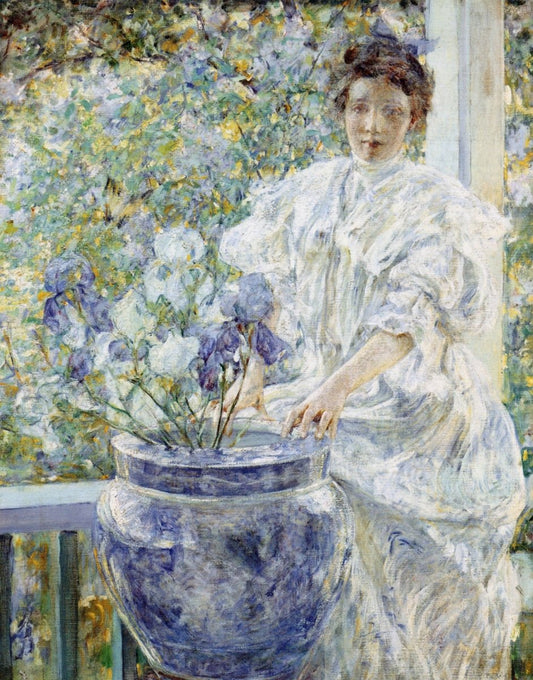 Robert Reid (1862-1929) - Woman with a Vase of Irises | Dimensions 4065 x 5185 pixels