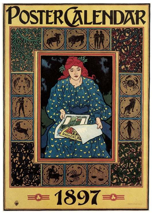Louis Rhead (1858-1926) - Poster Calendar 1897 | Dimensions 4725 x 6590 pixels