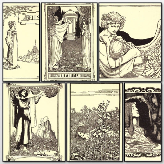The Poems of Edgar Allen Poe, 1900 - W. Heath Robinson | A snapshot of some of the images