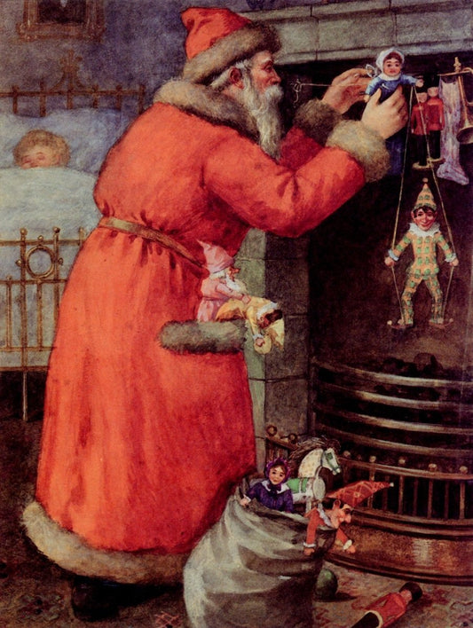 Karl Roger (1879-) - Santa delivering toys | Dimensions 4008 x 5328 pixels