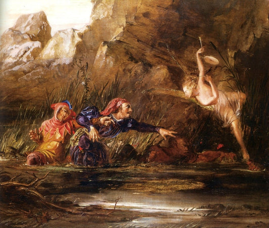 William Bell Scott - Ariel & Caliban 1865 | Dimensions 5220 x 4430 pixels