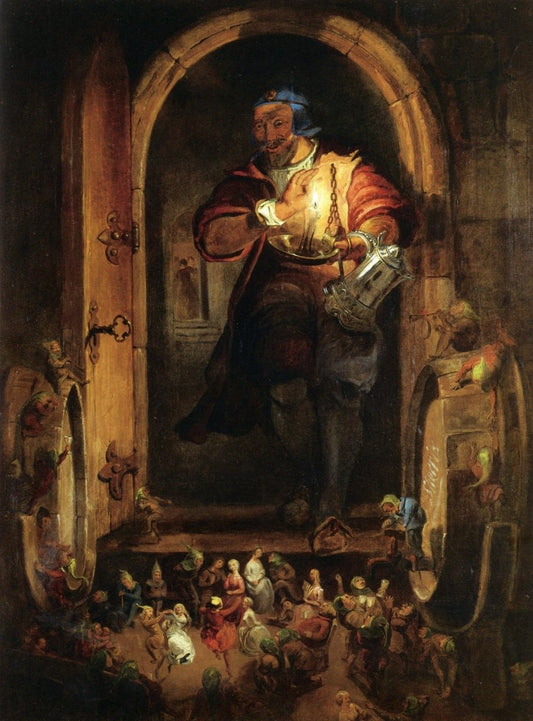 William Bell Scott - The Butler's Surprise on All Hallows' Eve 1848 | Dimensions 4760 x 6440 pixels