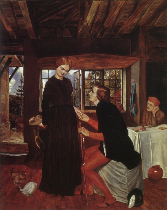 Frederic Stephens (1828-1907) - The Proposal (Marquis & Griselda) c.1850 | Dimensions 4689 x 5895 pixels