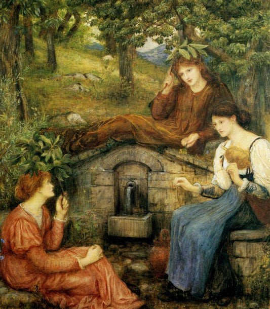 Marie Spartali Stillman - By the Fountain 1883 | Dimensions 4430 x 5070 pixels