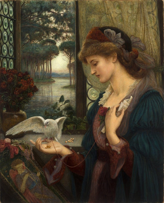 Marie Spartali Stillman - Love's Messenger 1885 | Dimensions 4374 x 5425 pixels