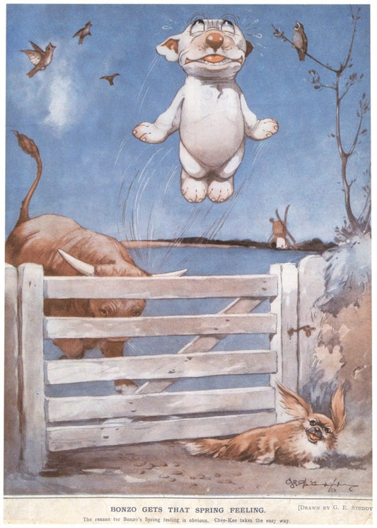 George Studdy - Bonzo gets that Spring Feeling, from Sketch | Dimensions 4620 x 6460 pixels