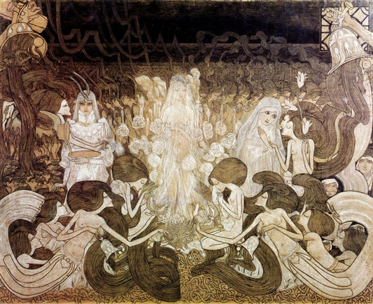 Jan Toorop (1858-1928) - The Three Brides 1893 | Dimensions 6162 x 5010 pixels