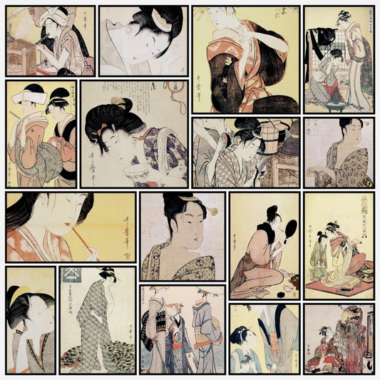 Kitagawa Utamaro Public Domain Images to Download | A snapshot of some of the images