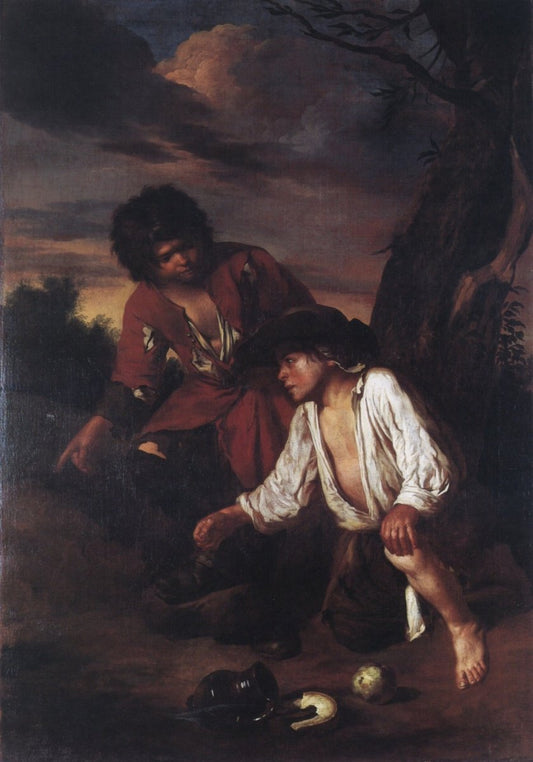 Pedro Nunez de Villavicencio - Two Boys Playing Pitch & Toss | Dimensions 3860 x 5520 pixels