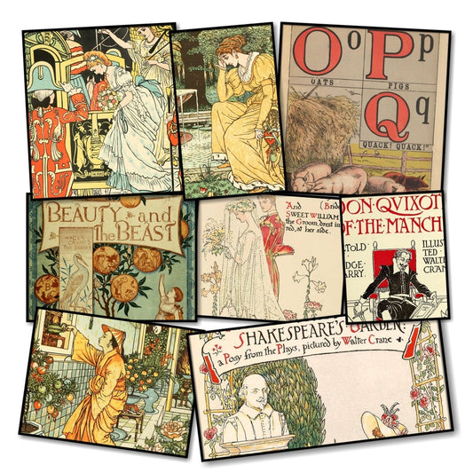 Walter Crane Public Domain Images to Download | Walter Crane (1845-1915) Bundle of 23 Collections (A-G)