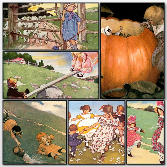 The Little Mother Goose, 1918 - Jessie Willcox Smith | A snapshot of some of the images