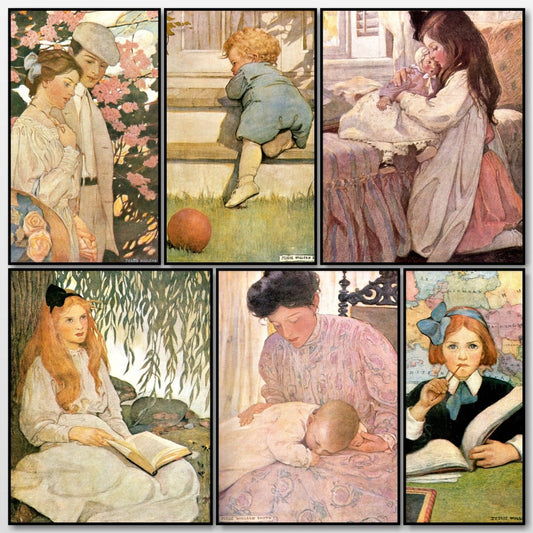 The Seven Ages of Childhood, 1909 - Jessie Willcox Smith | A snapshot of some of the images