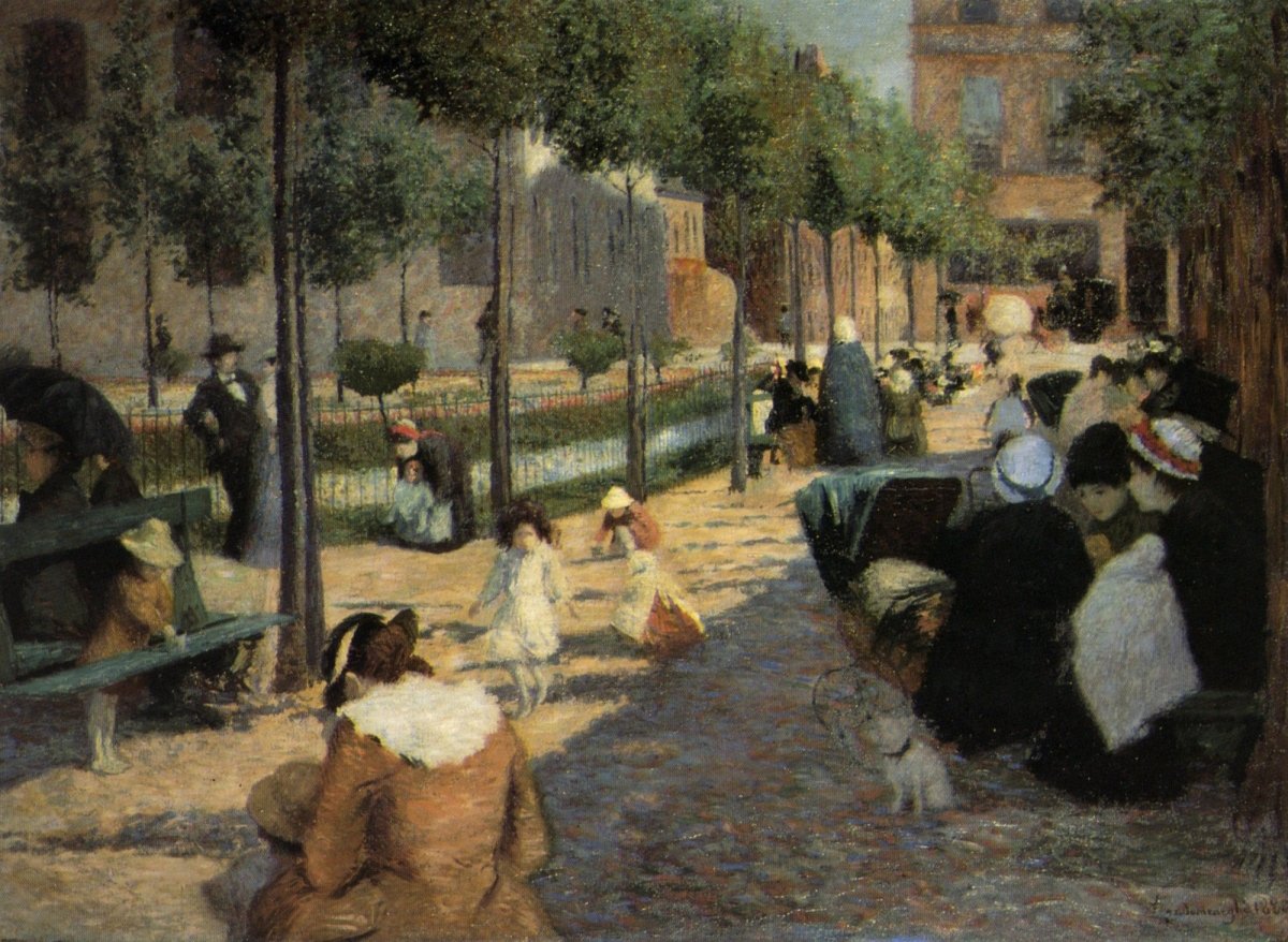 Federico Zandomeneghi (1841-1917) - Place D'Anvers, Paris | Dimensions 4725 x 3458 pixels