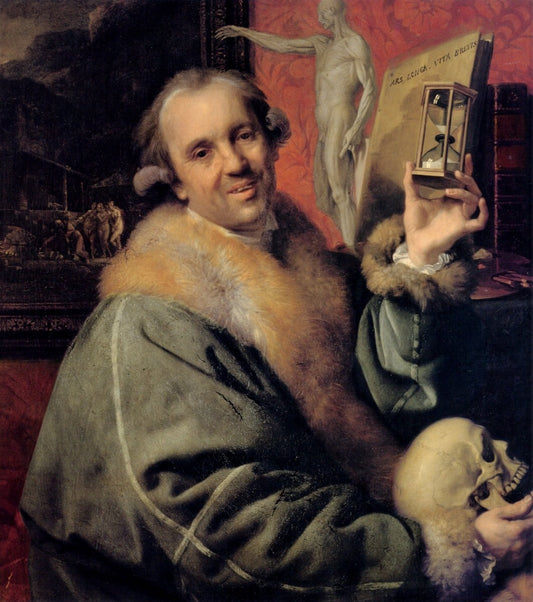 Johann Zoffany - Self-portrait with Hourglass & Skull c.1776 | Dimensions 4842 x 5472 pixels