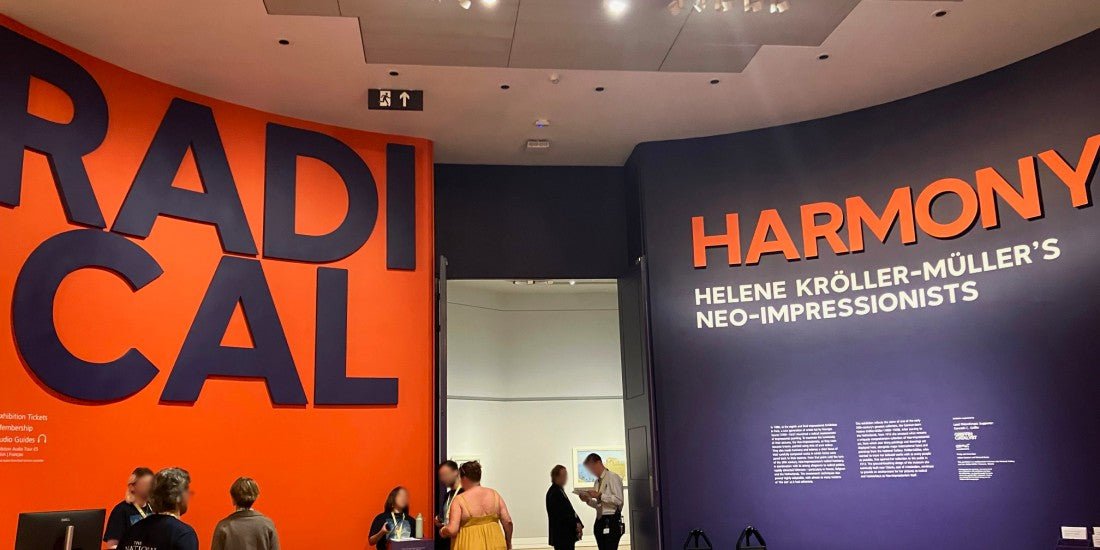 The entrance to the Radical Harmony exhibition at the National Gallery in London