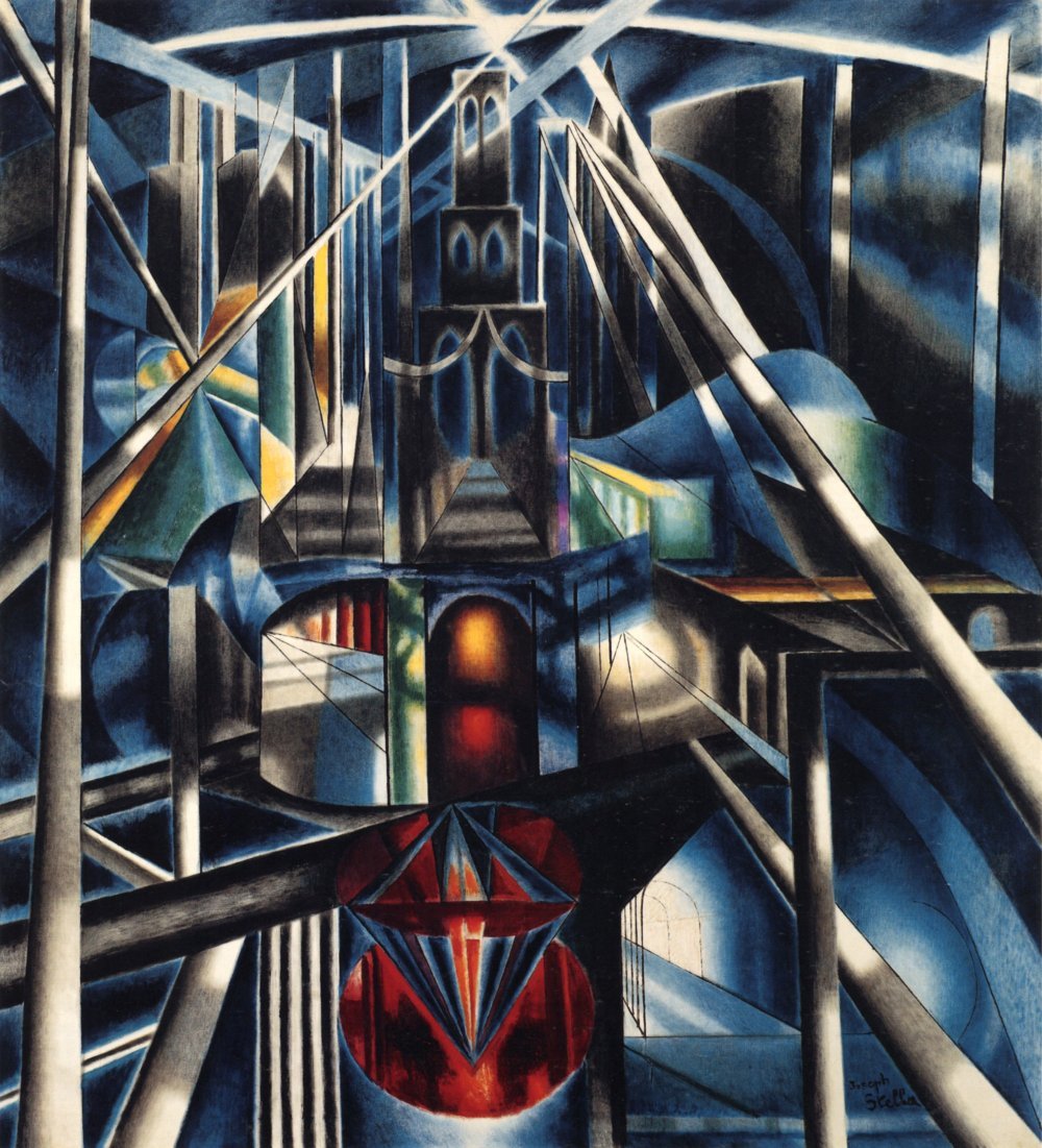 Joseph Stella futurist painting of Brooklyn Bridge