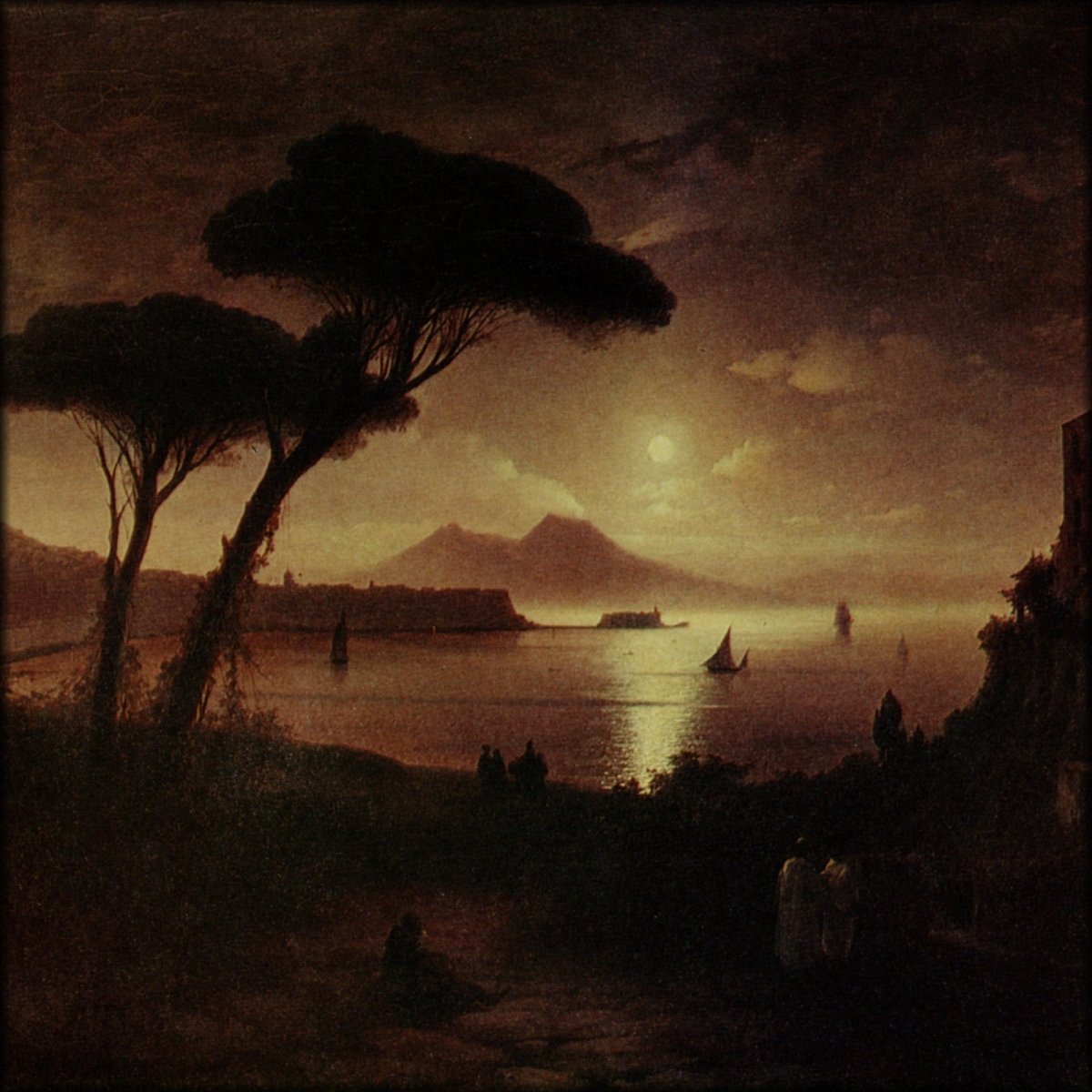 Ivan Aivazovsky (1817-1900) - Bay of Naples on a Moonlit Night 1842
