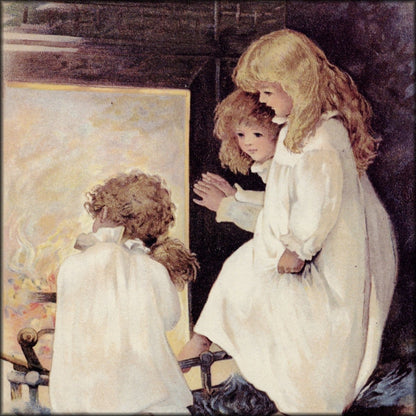 Anon - Children in the Fireside Glow c.1890 | Digital Download - 1 image