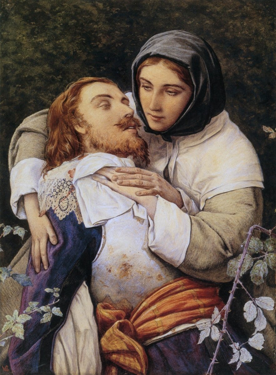 William Shakespeare Burton - Study for the Wounded Cavalier | Dimensions 4510 x 6130 pixels