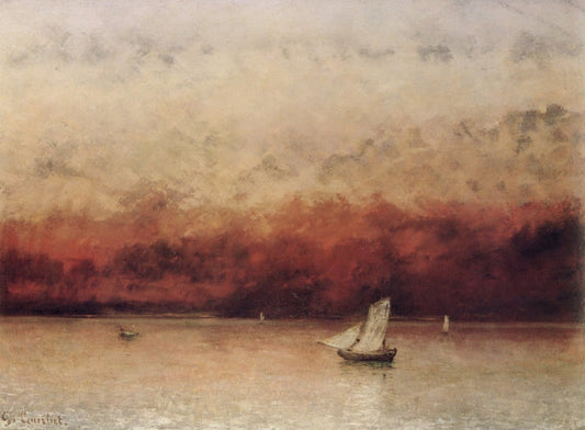 Gustave Courbet (1819-1877) - Lake Leman at Sunset c1876 | Dimensions 7030 x 5170 pixels