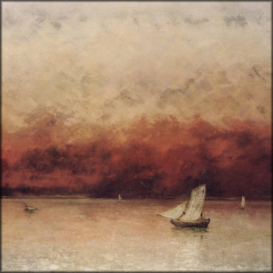 Gustave Courbet (1819-1877) - Lake Leman at Sunset c1876 | Digital Download - 1 image