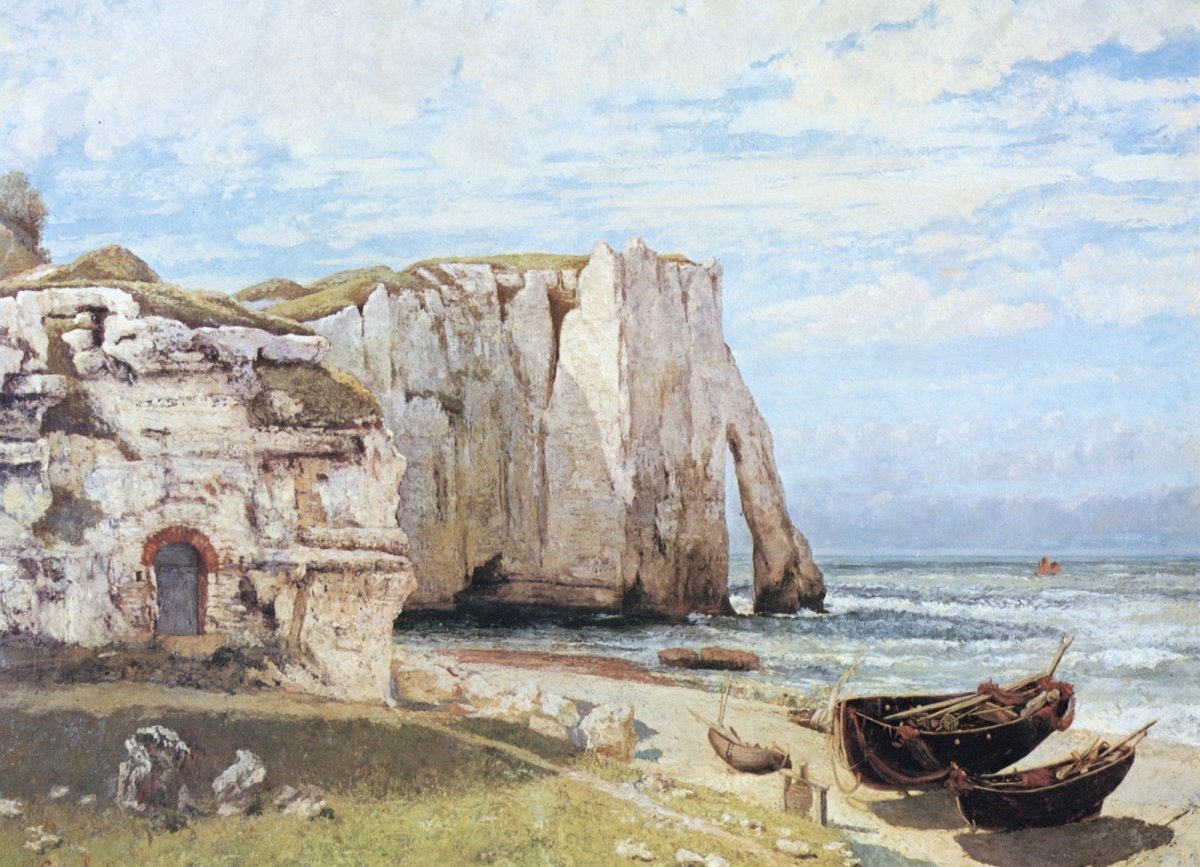 Gustave Courbet (1819-1877) - The Cliff at Étretat  after the storm 1869 | Dimensions 6770 x 4890 pixels