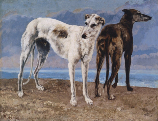 Gustave Courbet (1819-1877) - The Greyhounds of the Comte de Choiseul 1866 | Dimensions 4400 x 3365 pixels