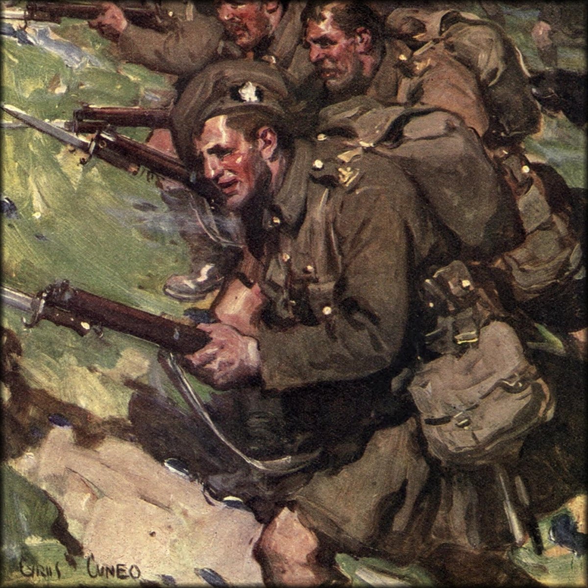 Told in the Huts 1916 - Cyrus Cuneo (1879-1916) | Digital Download - 6 images